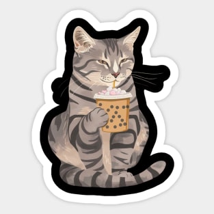 Cat's Boba Magic Sticker